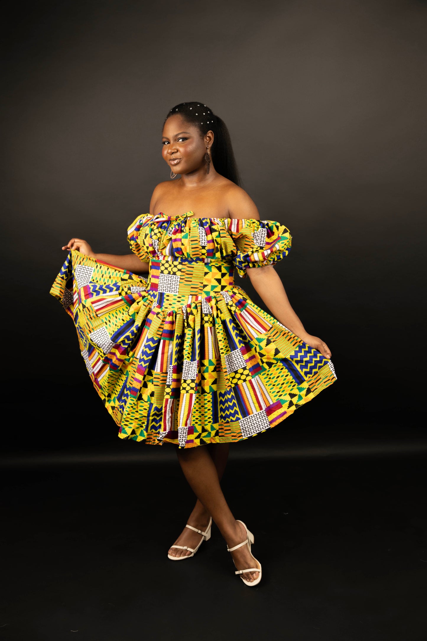 Rainbow Kente African Print Dress