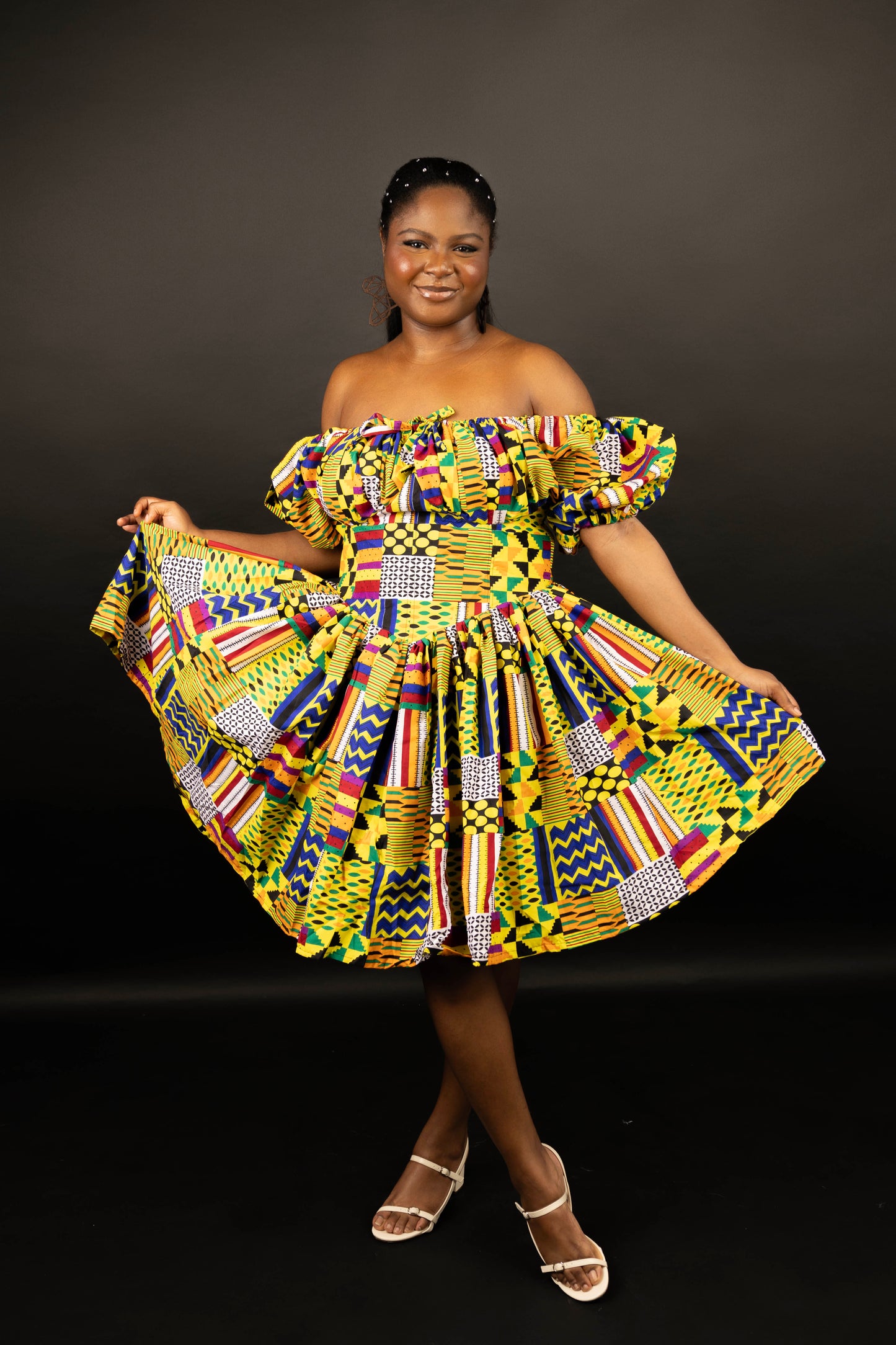 Rainbow Kente African Print Dress