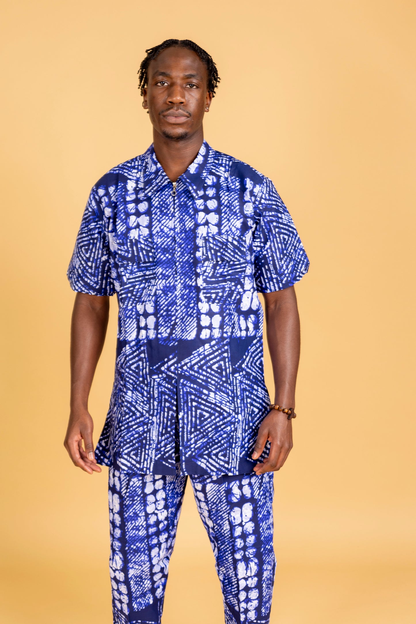 Tomiwa African Print Zip Up Shirt