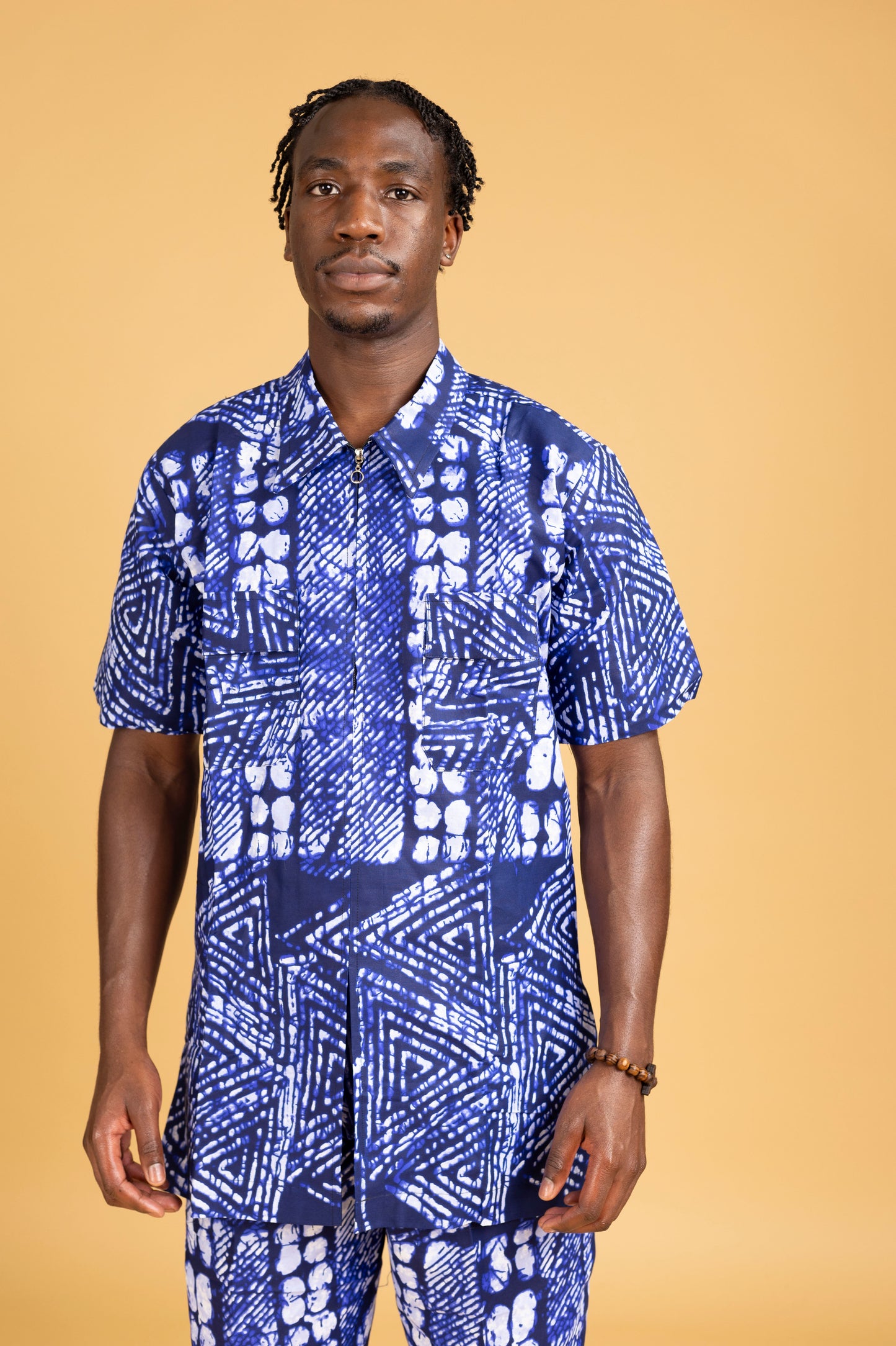 Tomiwa African Print Zip Up Shirt