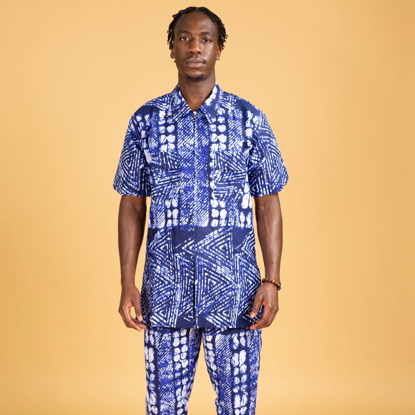 Tomiwa African Print Zip Up Shirt