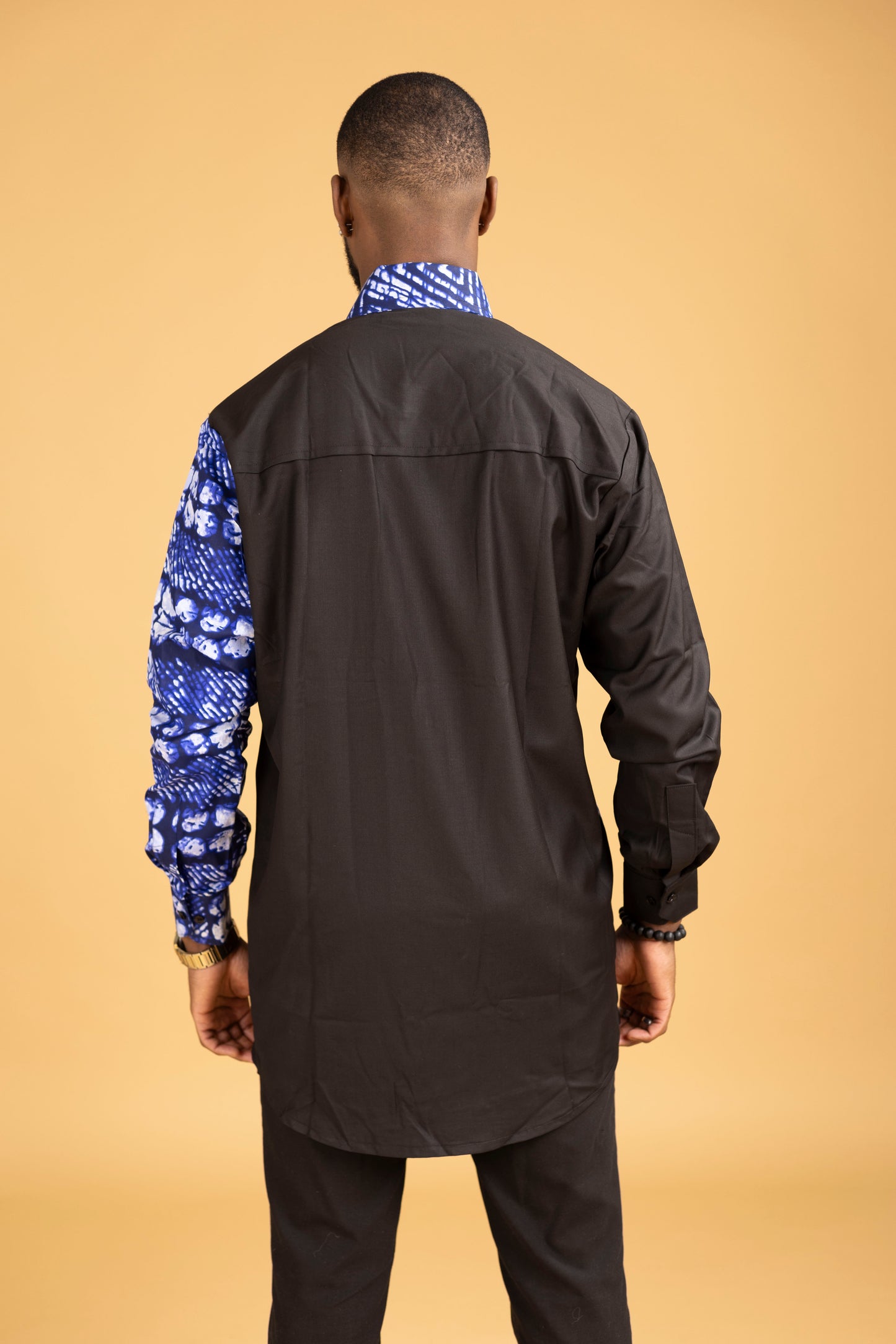 Tomiwa Two Tone African Print Side Panel Shirt