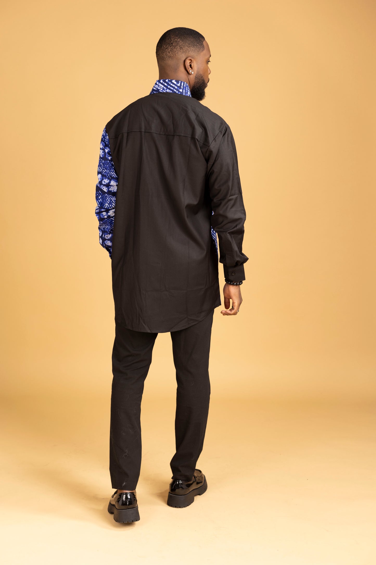 Tomiwa Two Tone African Print Side Panel Shirt