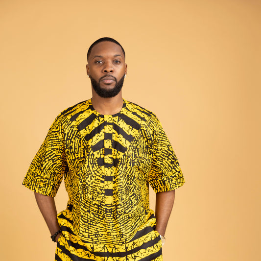 Nnamdi African Print Kaftan Top