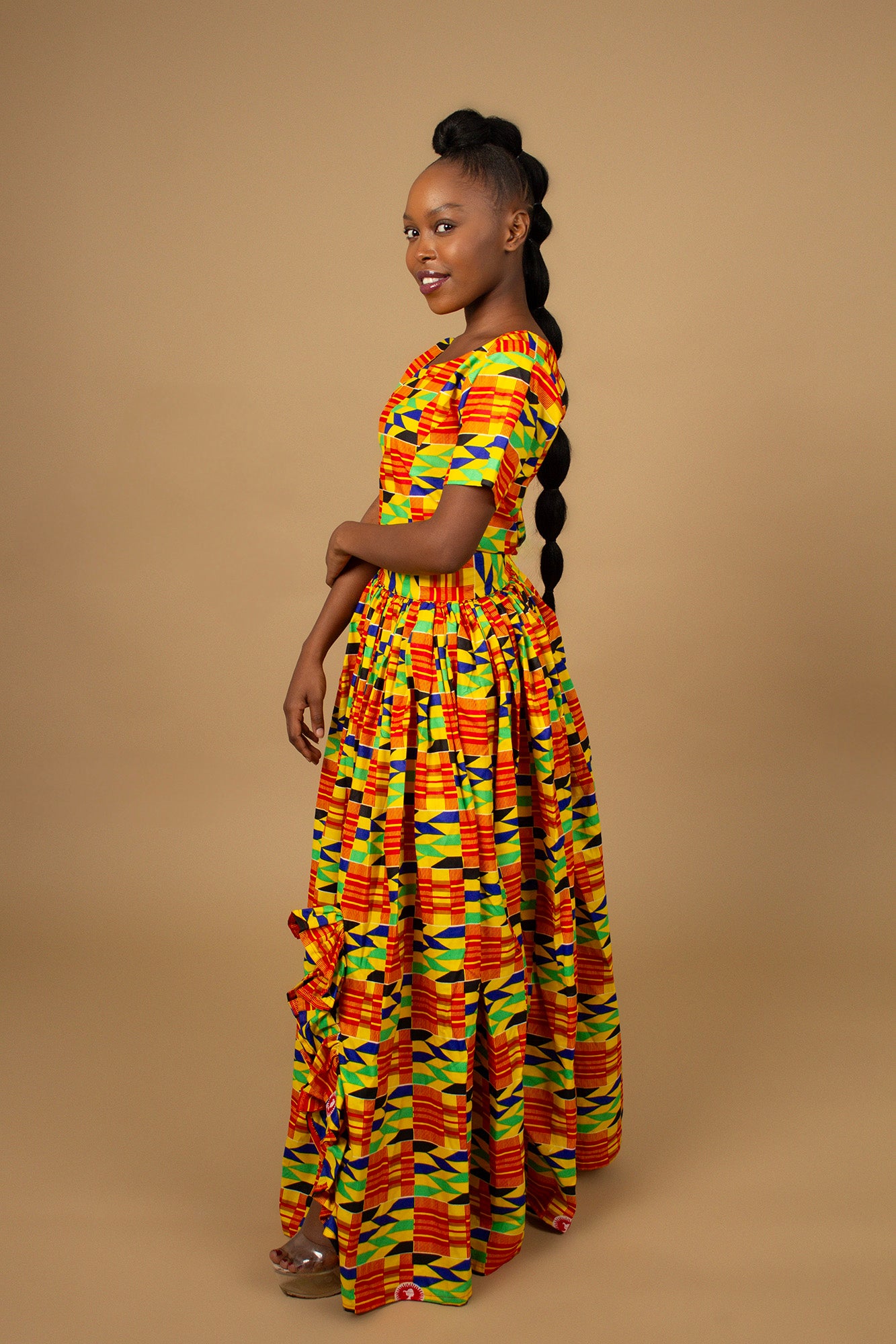 Long african print top skirt