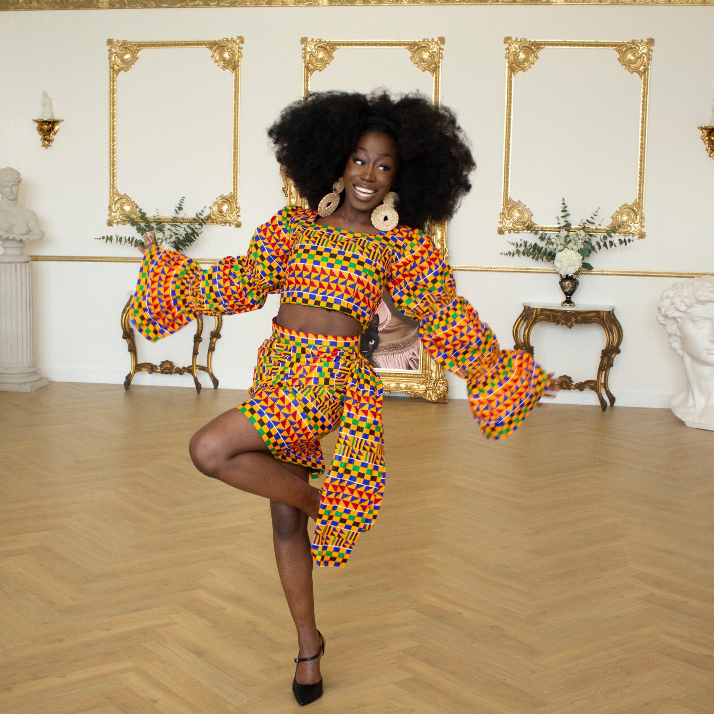 Afia Kente Drape Skirt