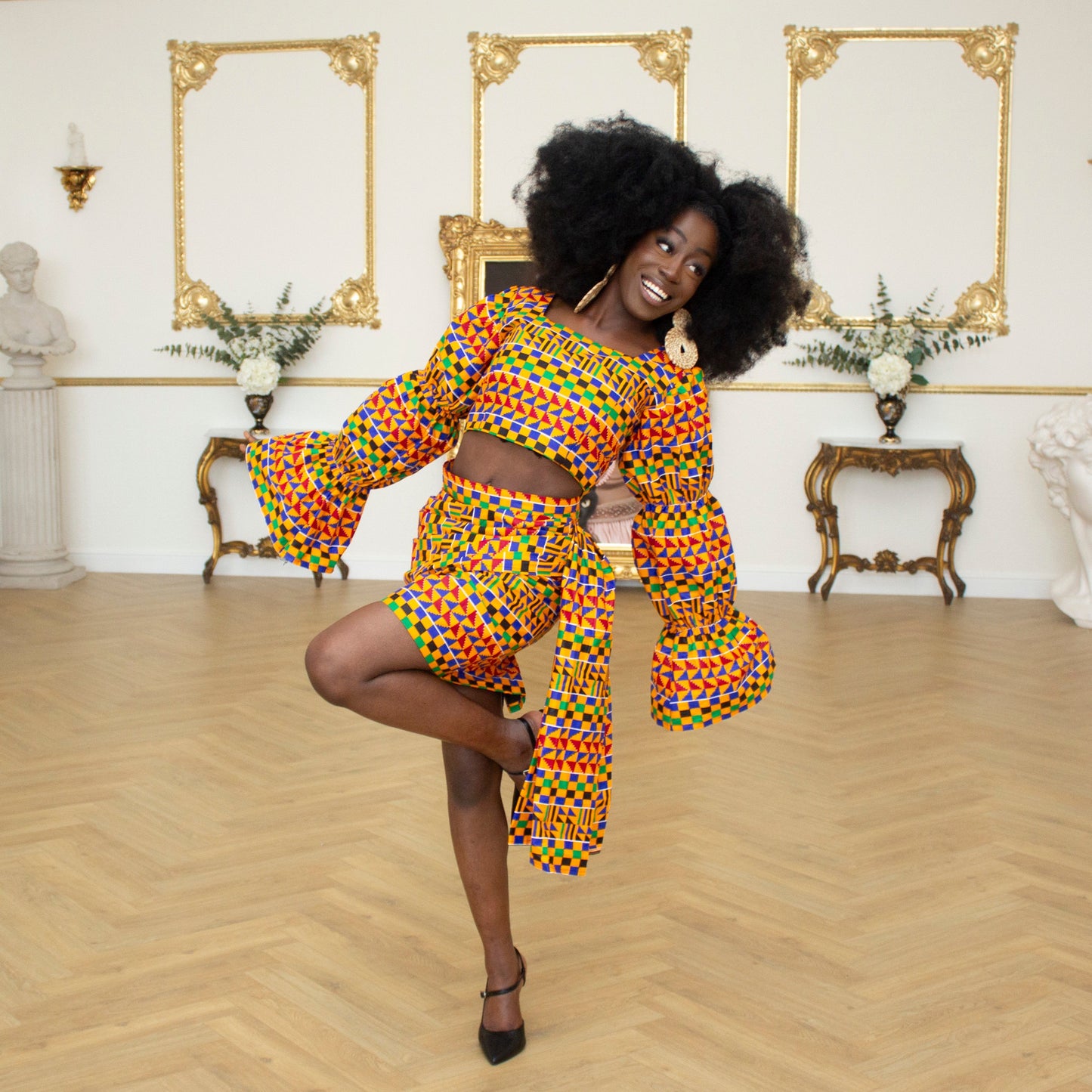 Afia Kente Drape Skirt