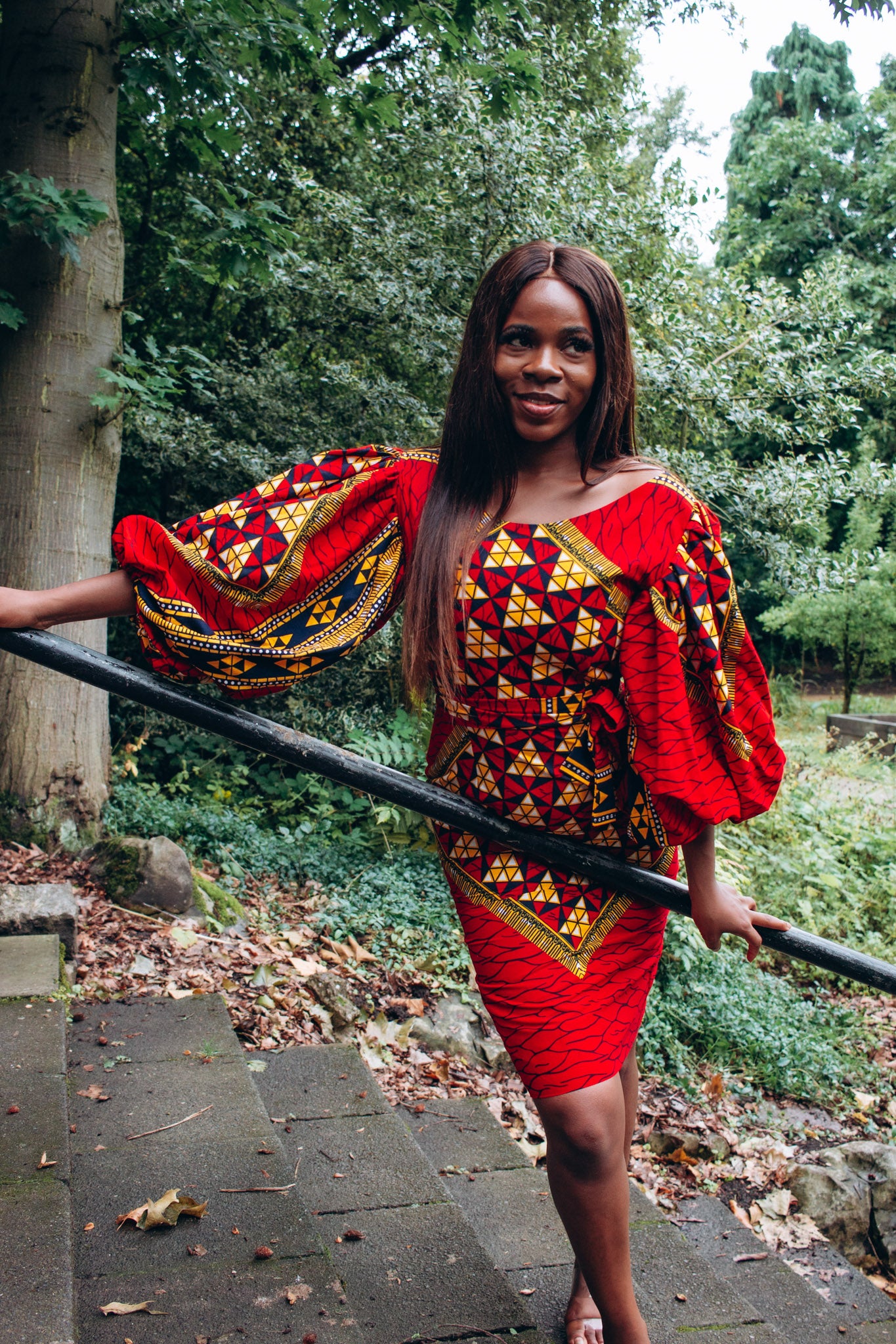 Black and clearance red african dress