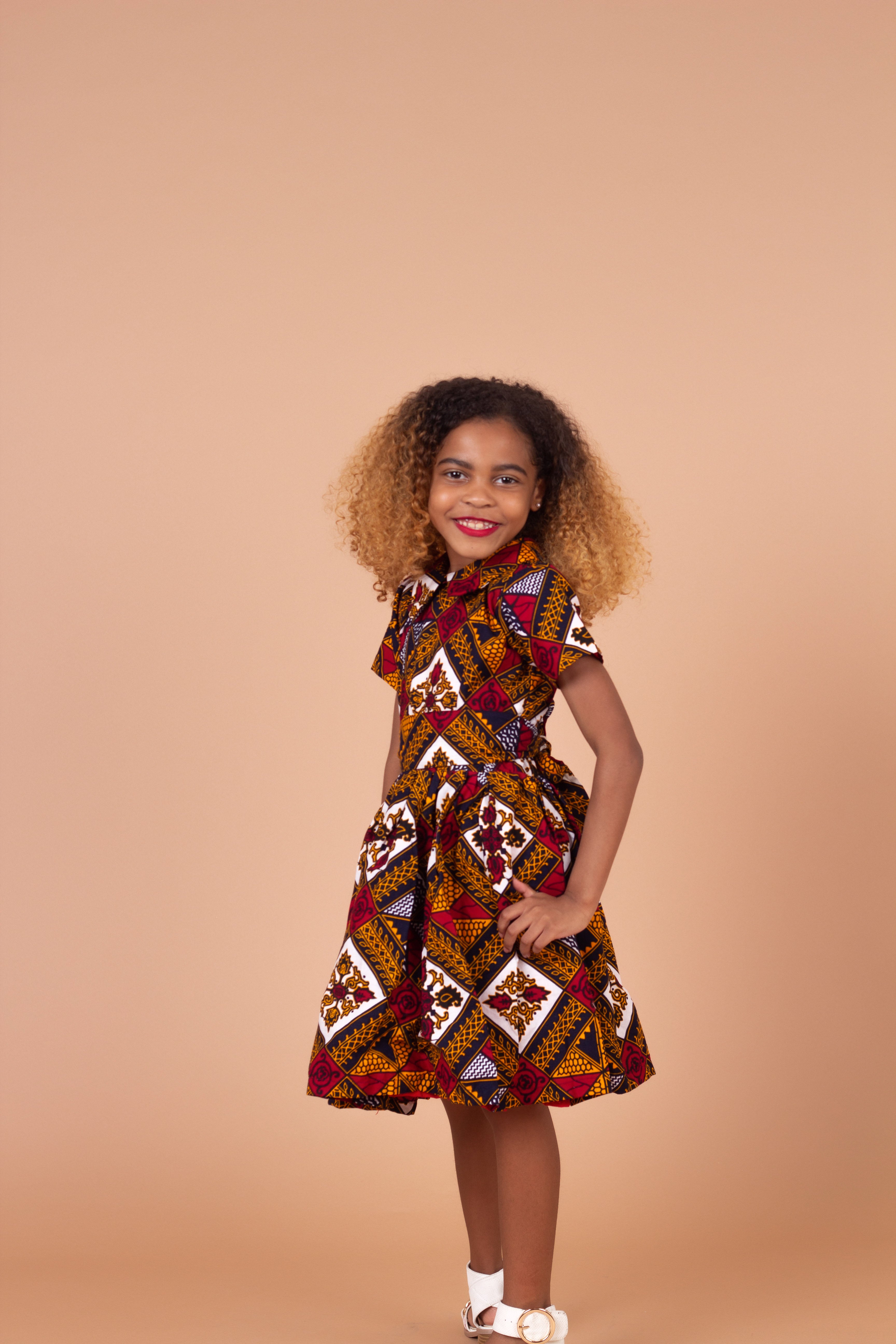 African print shop dress for kids